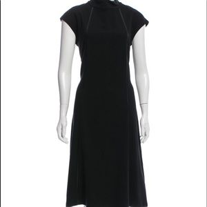 Lafayette 148 Mock Neck Dress w/ leather trim